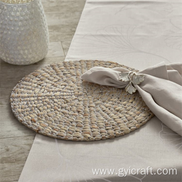 natural round woven placemats